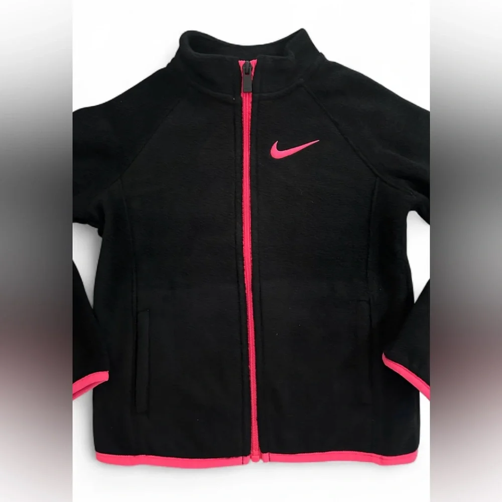 Nike Black/Pink Fleece Full Zip Jacket Girls Size 4T NWT